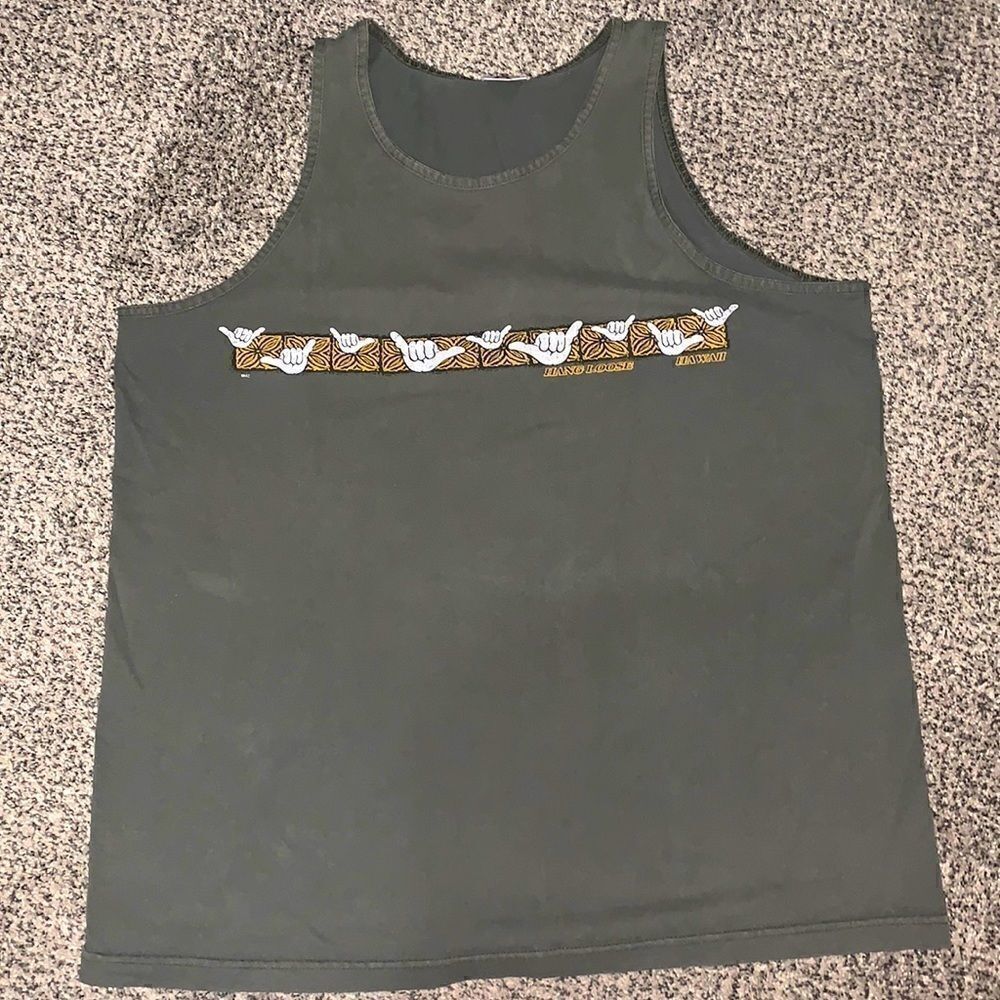 Hawaii Hang Loose Green Tank Top - XL